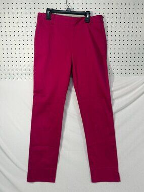 Lauren Ralph Lauren Pants 6 Pink Cotton Flat Front Side Zip Slim Business Casual